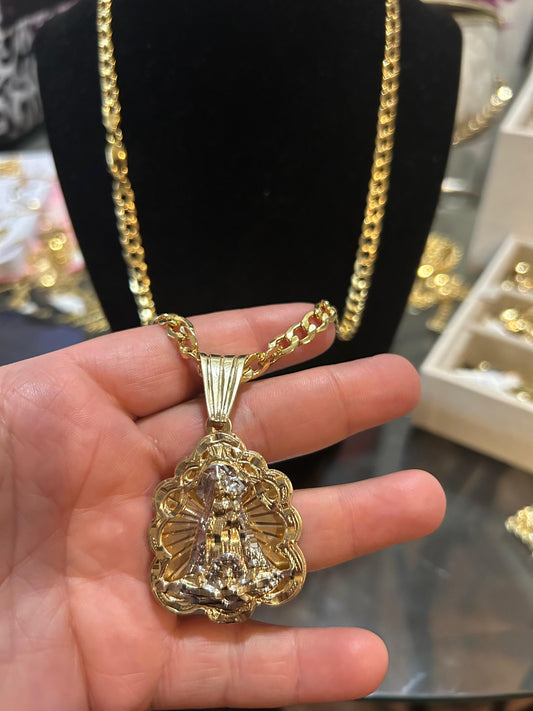 Cadena con virgen grande