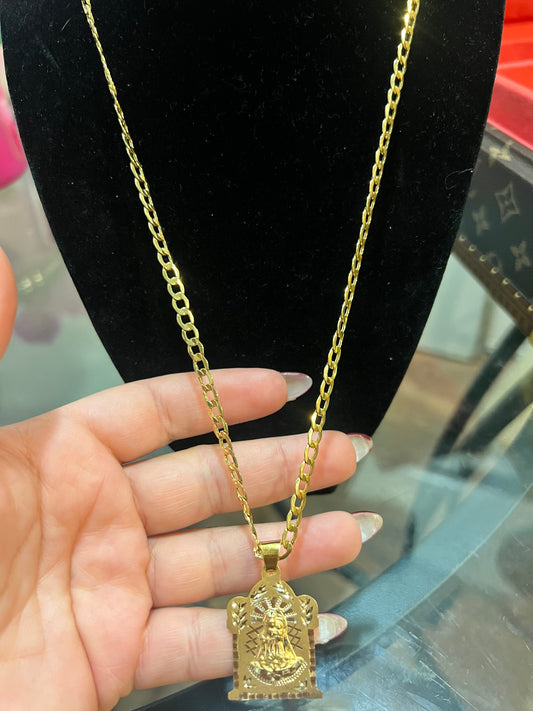 Cadena con la virgen de la caridad del cobre